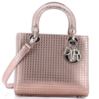 Christian Dior Lady Dior Bag Micro Cannage Metallic Calfskin Medium