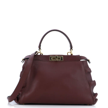 Fendi Peekaboo Bag Ruffled Leather Regular