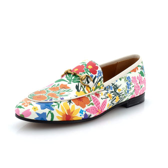Gucci Women's x Ken Scott Jordaan Loafers Printed Leather