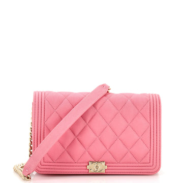 Chanel Boy Wallet on Chain Quilted Caviar