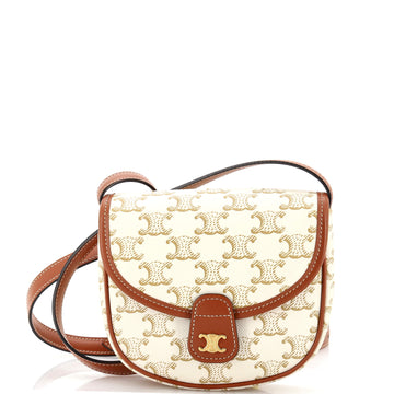 Celine Besace Flap Bag Triomphe Coated Canvas Mini