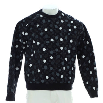 Louis Vuitton Men's Crewneck Sweatshirt Yayoi Kusama Painted Dots Monogram Eclipse Cotton