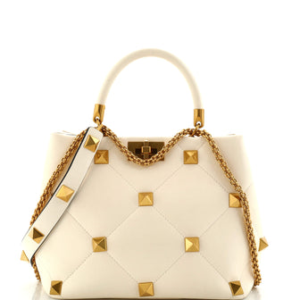 Valentino Garavani Roman Stud Top Handle Bag Quilted Leather Medium