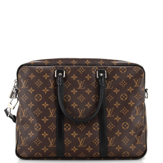 Louis Vuitton Porte-Documents Voyage Briefcase Macassar Monogram Canvas PM