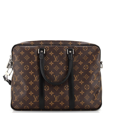Louis Vuitton Porte-Documents Voyage Briefcase Macassar Monogram Canvas PM