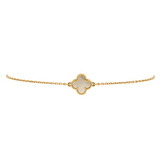 Van Cleef & Arpels Sweet Alhambra Bracelet 18K Yellow Gold and Mother of Pearl