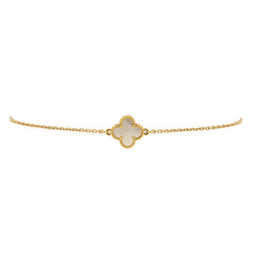 Van Cleef & Arpels Sweet Alhambra Bracelet 18K Yellow Gold and Mother of Pearl