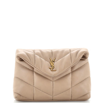 Saint Laurent LouLou Puffer Clutch Leather Small