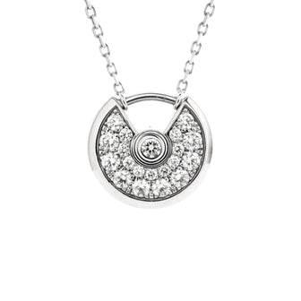 Cartier Amulette de Cartier Pendant Necklace 18K White Gold and Pave Diamonds XS