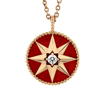 Christian Dior Rose des Vents Pendant Necklace 18K Rose Gold with Diamond and Ceramic Medium