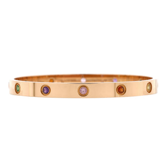 Cartier Love 10 Stone Bracelet 18K Rose Gold with Garnet, Amethyst and Sapphire