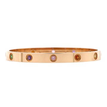 Cartier Love 10 Stone Bracelet 18K Rose Gold with Garnet, Amethyst and Sapphire