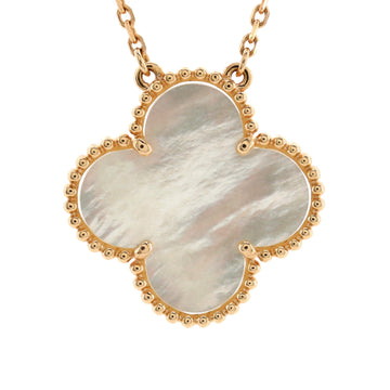 Van Cleef & Arpels Ginza Edition Magic Alhambra Pendant Necklace 18K Rose Gold and Mother of Pearl
