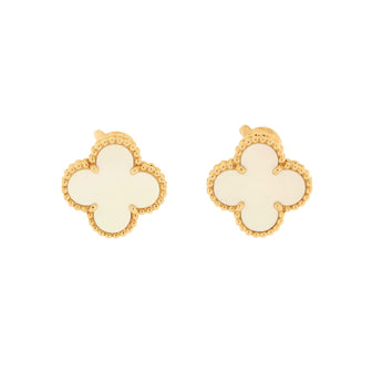 Van Cleef & Arpels Vintage Alhambra Earrings 18K Yellow Gold and Mother of Pearl