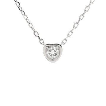 Cartier D'Amour Heart Pendant Necklace 18K White Gold with Diamond