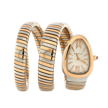 Bvlgari Serpenti Tubogas Double Spiral Quartz Watch Stainless Steel and Rose Gold 23