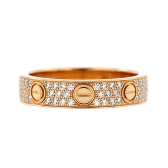 Cartier Love Wedding Band Pave Diamonds Ring 18K Rose Gold and Diamonds