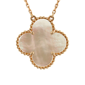 Van Cleef & Arpels Ginza Edition Magic Alhambra Pendant Necklace 18K Rose Gold and Mother of Pearl