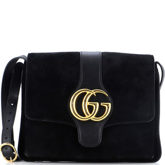 Gucci Arli Shoulder Bag Suede with Leather Medium