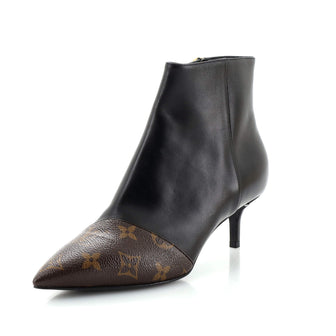 Louis Vuitton Women's Cherie Ankle Boots Leather with Monogram Canvas