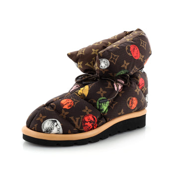 Louis Vuitton Women's Pillow Comfort Ankle Boots Limited Edition Fornasetti Cameo Monogram Nylon