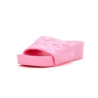 Louis Vuitton Women's Jumbo Flatform Mule Sandals Monogram Embossed Lambskin