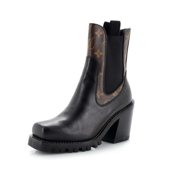 Louis Vuitton Women's Limitless Ankle Boots Leather and Monogram Canvas