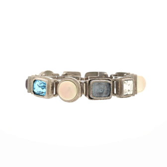 Chanel CC Gemstone Link Bracelet Metal with Crystals and Faux Pearls