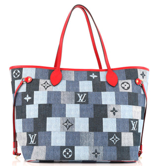 Louis Vuitton Neverfull Tote Damier and Monogram Patchwork Denim MM