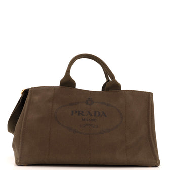 Prada Canapa Convertible Tote Canvas Large