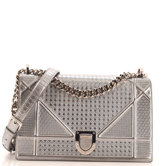 Christian Dior Diorama Flap Bag Cannage Embossed Calfskin Medium