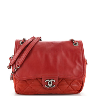 Chanel In The Mix Zip Flap Bag Quilted Iridescent Calfskin Medium