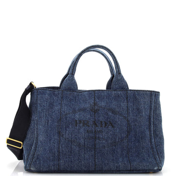 Prada Canapa Convertible Tote Denim Medium