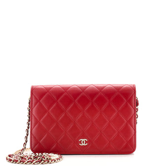 Chanel Pearl Strap Wallet on Chain Quilted Lambskin