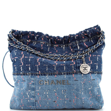 Chanel 22 Chain Hobo Denim with Sequins Medium