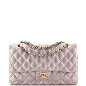 Chanel Classic Double Flap Bag Quilted Metallic Calfskin Medium