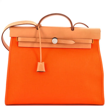 Hermes Herbag Zip Leather and Toile 39