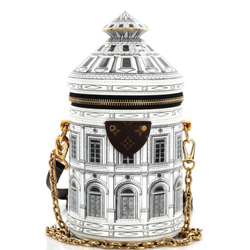Louis Vuitton Cannes Vase Handbag Limited Edition Fornasetti Architettura Print Leather and Monogram Canvas