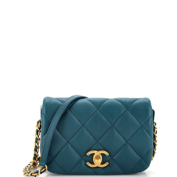 Chanel Nailed CC Full Flap Bag Quilted Calfskin Mini