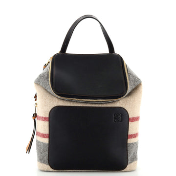 Loewe Goya Backpack Printed Wool and Leather Small