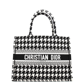 Christian Dior Book Tote Houndstooth Canvas Medium