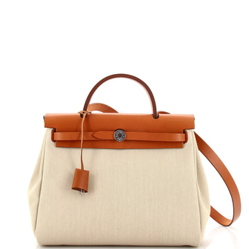 Hermes Herbag Zip Leather and Toile 31