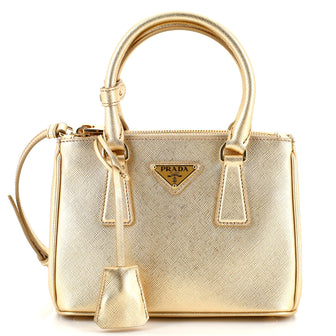 Prada Galleria Double Zip Tote Saffiano Leather Mini