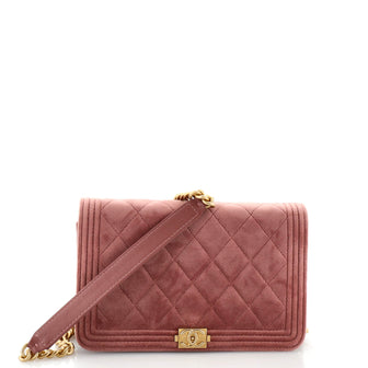 Chanel Boy Wallet on Chain Quilted Velvet