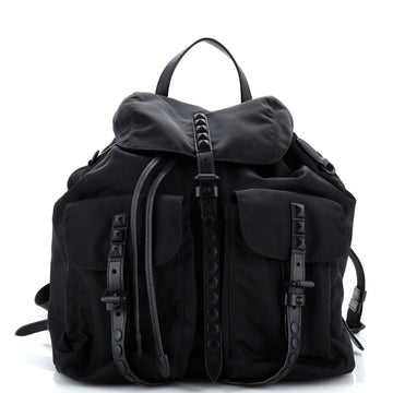 Prada New Vela Backpack Tessuto with Studded Leather