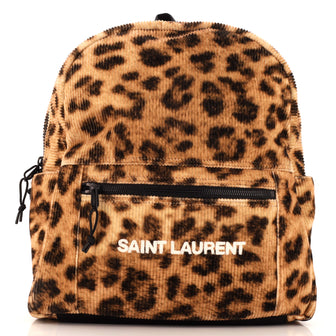 Saint Laurent City Backpack Printed Corduroy Small