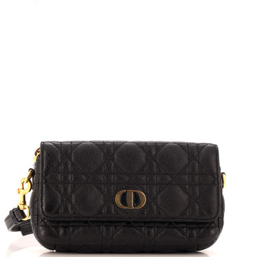 Christian Dior Caro Flap Double Pouch Crossbody Bag Cannage Quilt Calfskin