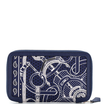 Hermes Soie Cool Wallet Printed Silk and Epsom Long