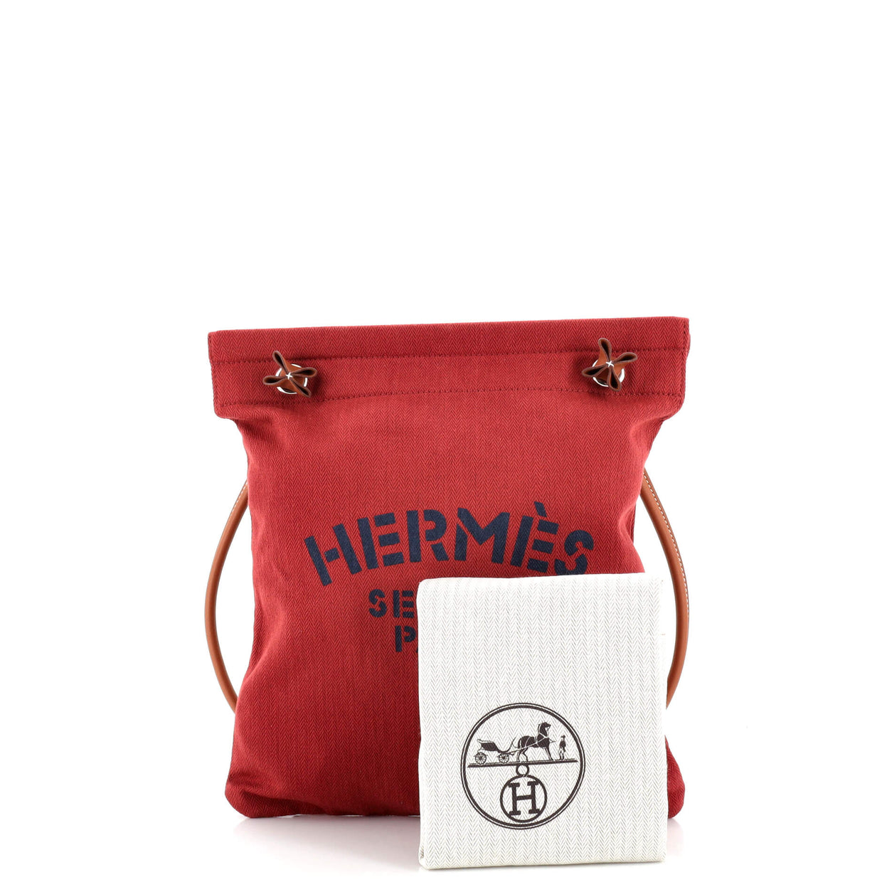 Hermes Aline Bag Toile MM Red 262968273