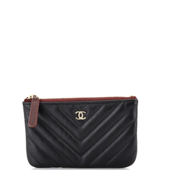 Chanel Classic O Case Pouch Chevron Lambskin Mini